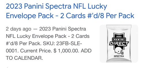 2023 Panini NFL Spectra Lucky Envelope - Confirmed Preorder - Picture 3 of 4