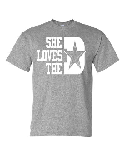 Dallas Cowboys She Loves The D T-Shirt All Colors + Sizes S-5XL & Youth Kids - Picture 27 of 30