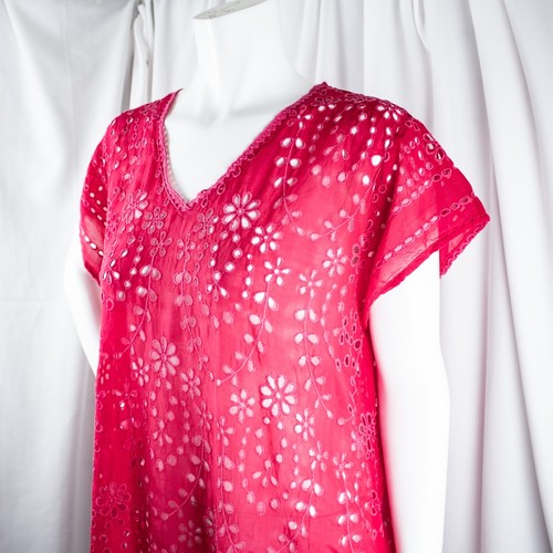 JOHNNY WAS New Pink Floral Cupro Rayon Women Bohemian Blouse Top Size XL - Picture 7 of 12