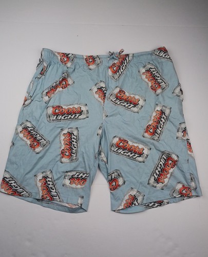 Coors Light Mens Athletic Shorts Pockets Coors Light Cans Light Blue Sz. 40-42