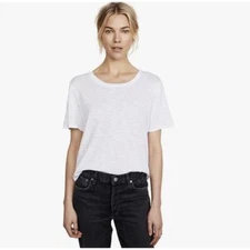 Splendid NWT Womens Ribbed Short Sleeve TShirt in White-Size Large