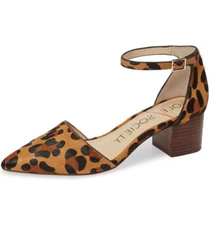 Sole Society Ankle Strap Pointed Toe Heel-Katarina Tan/Black - Leopard, 7.5M