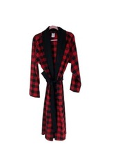 Mens Fleece Check Red Robe BUFFALO STYLE OS Belted Pockets Polyester ONE SIZE