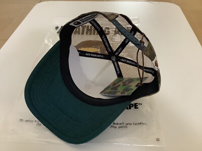 Authentic a bathing ape bape bape sta mesh cap trucker hat green