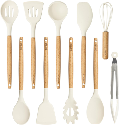 CAROTE Silicon Cooking Utensils Set for Kitchen,446°F Heat Resistant 10 Pcs Non- - Picture 11 of 12
