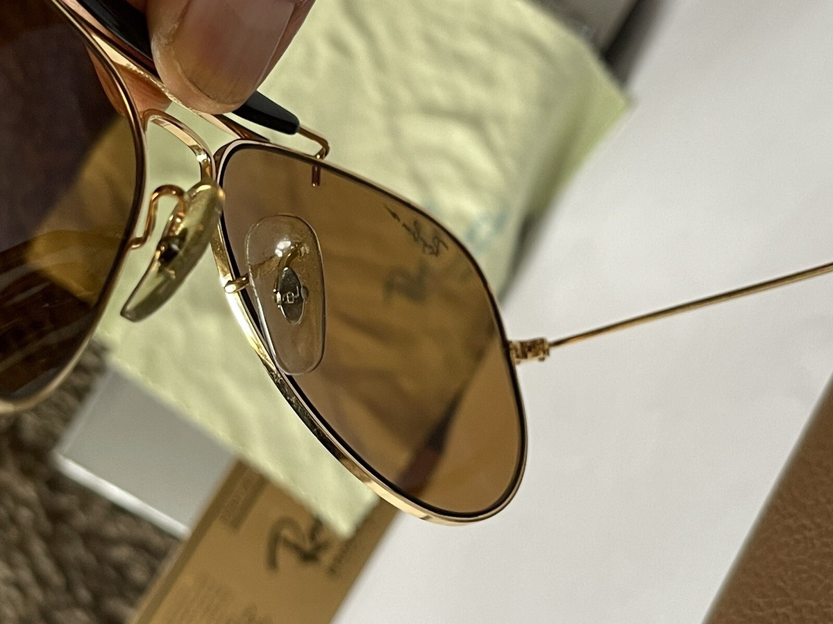 RAY-BAN FLASH B&L U.S.A 58-14 W1663 VXAS BROWN B15 AVIATOR VINTAGE