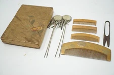 Traditional hair accessories 6pcs combs & hairpins in box from Japan 1016D6