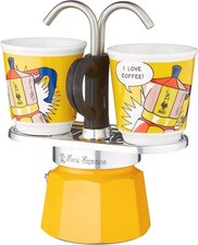 Bialetti Set Caffettiera Moka Mini Express da Due Tazze + 2 Bicchieri