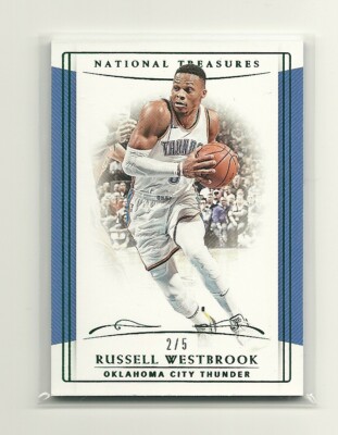 2018-19 National Treasures RUSSELL WESTBROOK SP Base Emerald Parallel #d 2/5