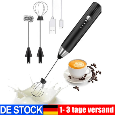 Portable USB Milk Frother Electric Whisk Foamer for Hot Chocolate Latte Coffee