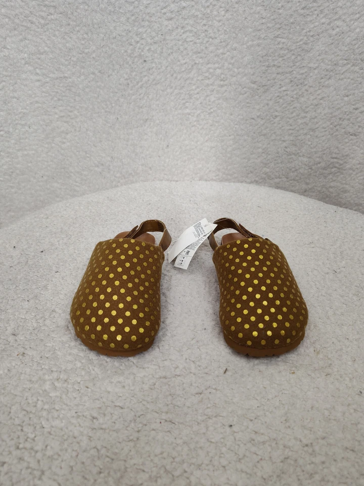 Gap Baby Sandals 9-10 Brown Textile Slingback Closed Toe Comfort Cozy Clog Shoes - Image 2 of 4