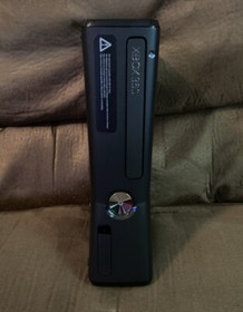 Official Microsoft Xbox 360 S Black Slim Console & Wires! ~ Works Great! ~ LQQK