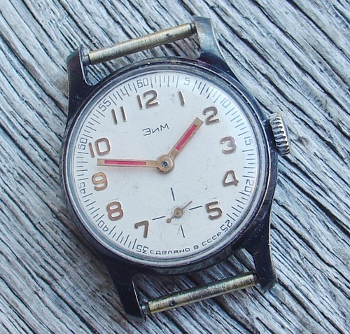 Rare Vintage Collectible ZIM (POBEDA) watch Black Case 2602 USSR SERVICED - Picture 2 of 17