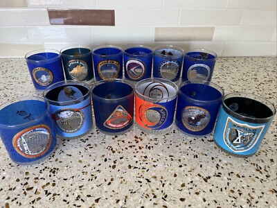 NASA Apollo Missions 7-17  Glasses (2 different Apollo) 12 Glasses; Never used