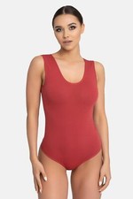 Evoni Damen String Body ärmelloser Bodysuit mit breiten Trägern
