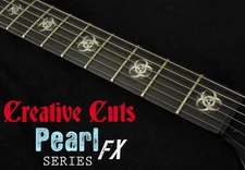 Biohazard Logo MOP & BLACK PEARL Fret Markers Inlay Decals for BASS and GUITAR