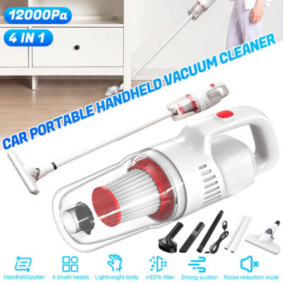 Upright Vacuum Cleaner 5-Year Warranty 12000 Pa Cordless Handheld Strong Suction