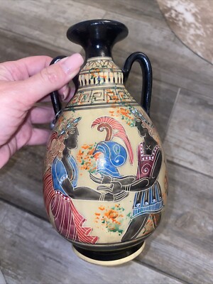 Vase Handmade Rhodos Griechisch Neuwertig Rustikal Amphora Handbemalt
