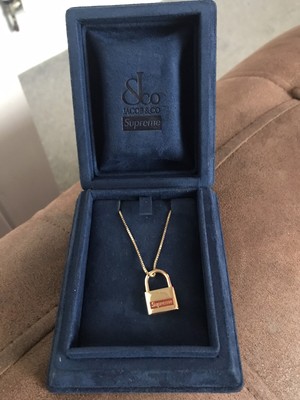 Rare Supreme Jacob & co. 14k Gold Lock Pendant Necklace