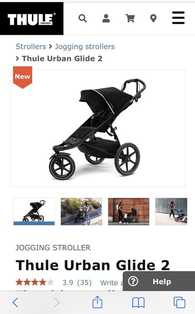 thule urban glide 2 stroller dark shadow