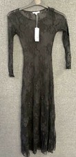 Glamorous Sheer Lace Black Maxi Dress L rrp £41.00 LN017 TT 12