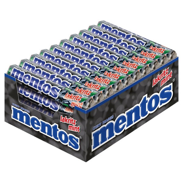 Licorice Candy MINT Chewy Dragees Mentos Pack of 40 Rolls for sale