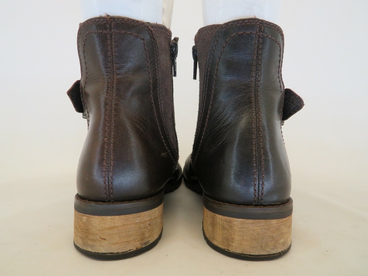 Timberland Men’s Brown Leather Buckle Zip Ankle Boots Timberland Brown Leather Zip Buckle Ankle Fashion Boots  main image 3
