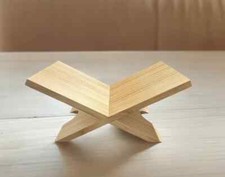 Wooden Book Display Stand Modern Adjustable Acacia Wood Home Decor - Natural