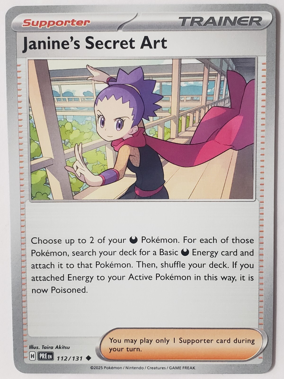 Janine's Secret Art 112/131 NM / M - Prismatic Evolutions Pokemon Card