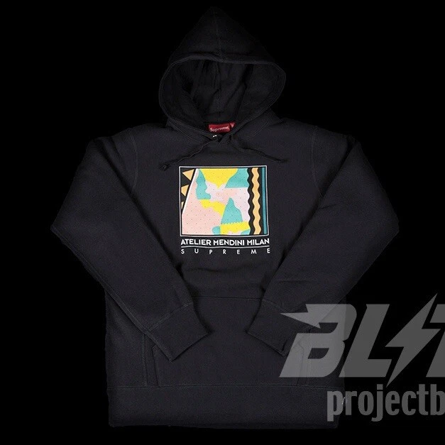 SS16 SUPREME MENDINI ATELIER MILAN SWEAT À CAPUCHE NOIR TAILLE M 2016