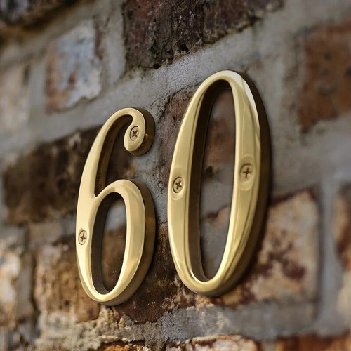 Solid Brass 4" House Number Apartment Door Home Mailbox Address Outdoor Sign#0-9 - Picture 14 of 39