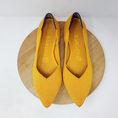 Rothys The Point Ballet Flats Womens 7 Pointed Toe Slip On Shoes Marigold
