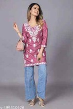 Women Chikankari top kurti For Women Designer Kurti For Women Chikankari