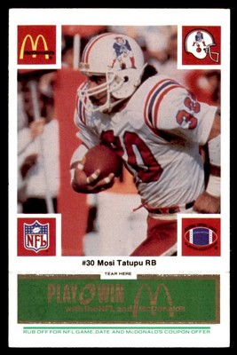 1986 McDonald's Football Green #422 Patriots Mosi Tatupu #30 EX *g1