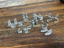 Vintage LOT OF 18 METAL Miniature Pewter Castles  dragons Figurines