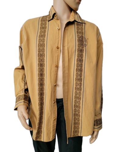 Timberland, Timberland VINTAGE Gold Brown Men's Shirt Size M Casual Button Up #WM1