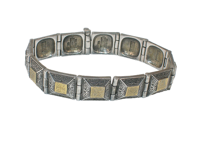 #ad #ad SAVATI 22K GOLD amp; STERLING SILVER BYZANTINE PANEL BRACELET UP TO 7 1 2quot; WRIST SZ $950.00