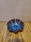 Imperial Scroll Embossed Bowl Carnival Glass Small Berry Bowl Purple 5.5"