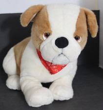 Kellytoy British Bulldog Plush Toy Boxer Stuffed Dog White and Brown 12"