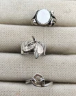 Lot of 3 Vintage Sterling Silver Rings Different Raised Designs