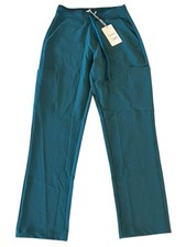 NWT Mandala Cargo Scrub Pants Womens XS Caribbean Blue Drawstring