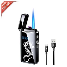 Luxury Dragon Arc Lighter - Windproof Torch with USB Recharge & LED Indicator