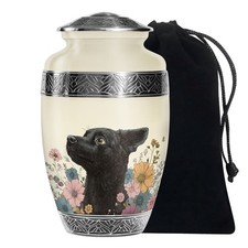 Dog With Flower Memorial Urn for Human Ashes Adult Mom Dad, 10 Inch