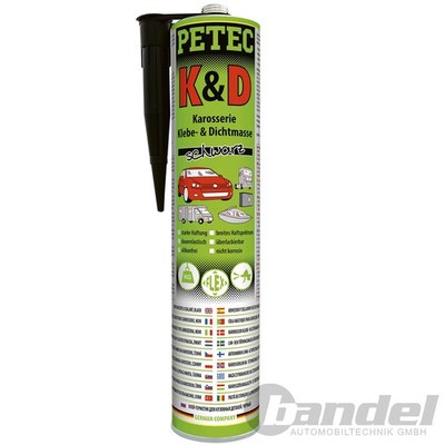 310mL PETEC KAROSSERIE KLEBE- und DICHTMASSE SCHWARZ KAROSSERIEKLEBER ELASTISCH