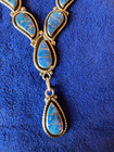Susie Willis Lowsayatee signed Zuni channel inlay denim lapis necklace in EUC — photo 4