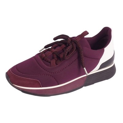 Hermes Sneakers Miles Lace-up Fabric Leather Womens 36.5 (23.5cm) Used MOLO-0