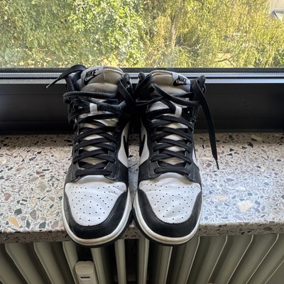 Nike Dunk High Herren Sneaker EU 41 schwarz/weiß Leder High Top Schnürung