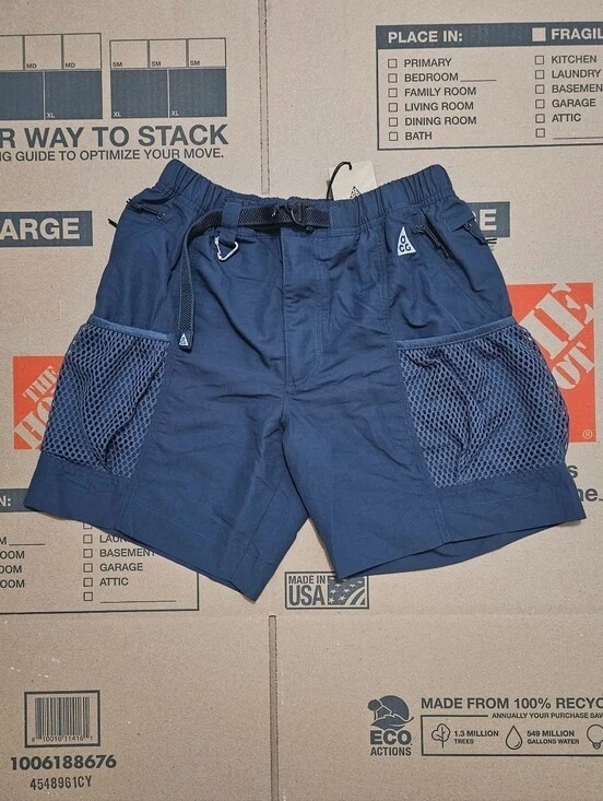 Nike ACG Snowgrass Cargo Blue Shorts Mens Size M