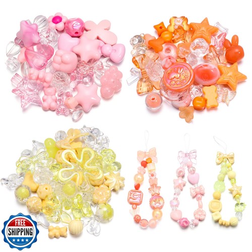 Lemonkey 150 Stck. niedlich sortiert Perlen Acryl Mix zufälliger Stil Blume Schmetterling