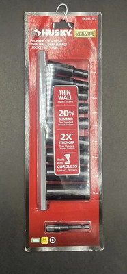 #ad Husky 10 Piece 3 8 in Drive Thin Wall Deep Impact Socket Set MM $19.99